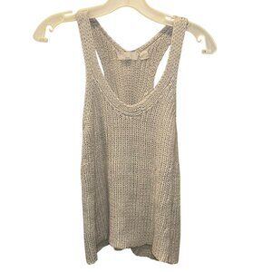 inhabit anthropologie rich gray beige large knit sleeveless sweater vest S